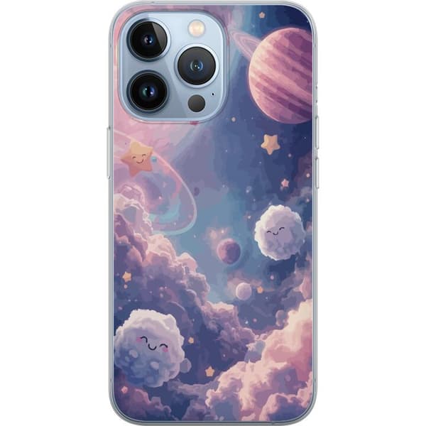 Kompatibelt Mobildeksel til Apple iPhone 13 Pro Drømmende stjernehimmel med planeter skyer og smilende stjerner