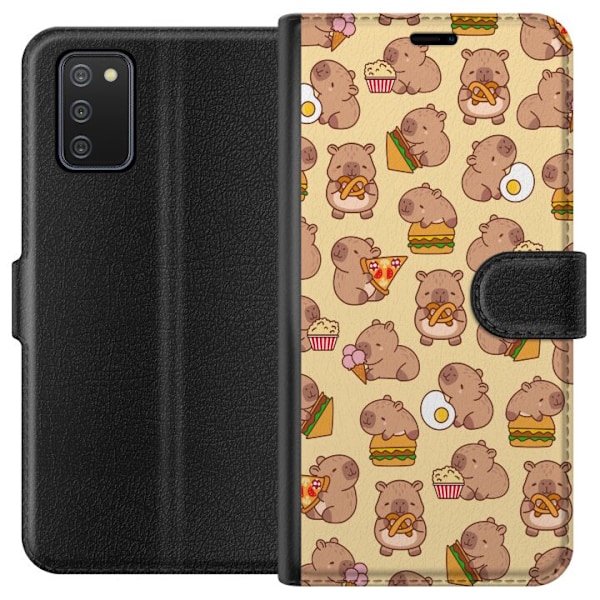 Samsung Galaxy A02s Lompakkokotelo Kawaii capybara puhelinkotelo useilla söpöillä hahmoilla