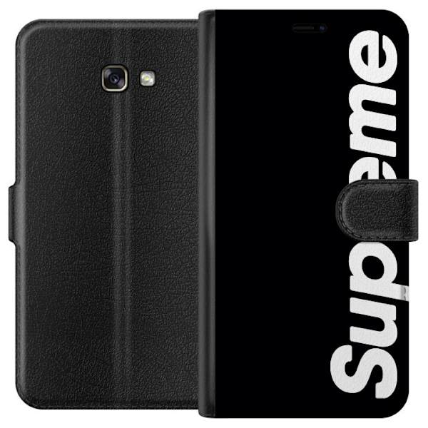 Samsung Galaxy A3 (2017) Tegnebogsetui Supreme Sort Hvid Streetwear Design Klassisk Modeikon Trend Urban Stil Grafiskt Motiv Populær