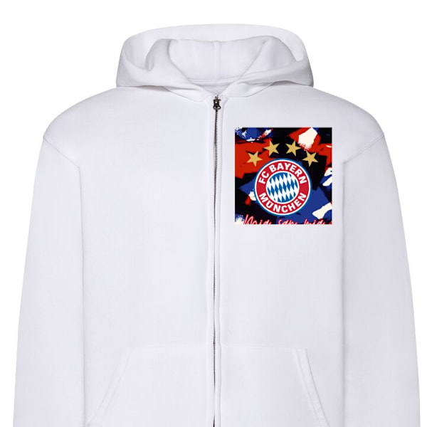 Zip-Hoodie | Hættetrøje med Lynlås til Voksne FC Bayern Mü hvid XXL