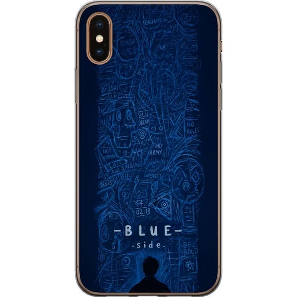 Kompatibelt Mobildeksel til Apple iPhone X Blue Side illustration blå