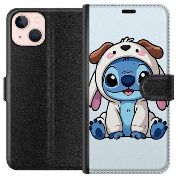 Apple iPhone 13 Lompakkokotelo Stitch Koirapuku Lilo & Stitch Disney Hauska Design Sininen Avaruusolento Sarjakuva Hahmo Suosittu Lapsille Suosittu Di