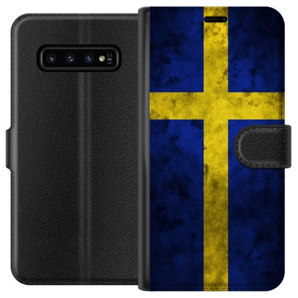 Samsung Galaxy S10 Lompakkokotelo Ruotsin Lippu