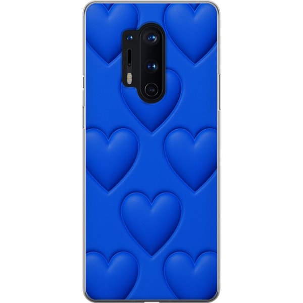 OnePlus 8 Pro Gennemsigtig cover Blå Hjerter