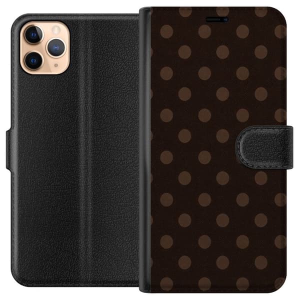 Kompatibelt Plånboksfodral till Apple iPhone 11 Pro Max Mocha Dots brun