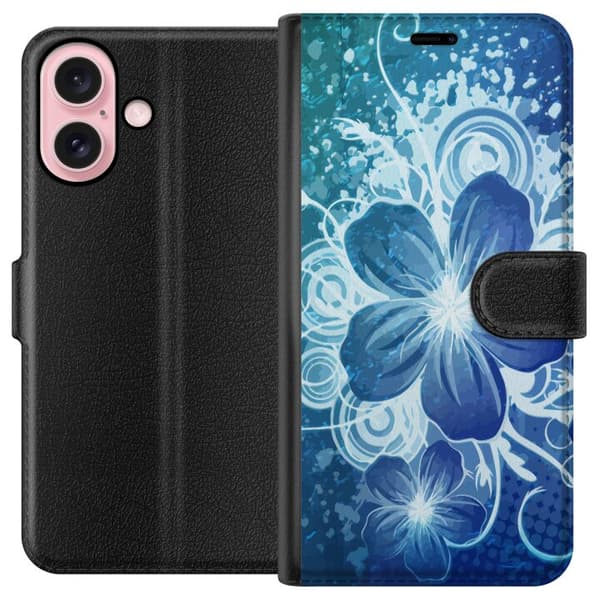 Kompatibel Tegnebogsetui til Apple iPhone 16 Blomst