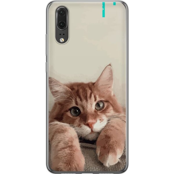 Huawei P20 Genomskinligt Skal Katt