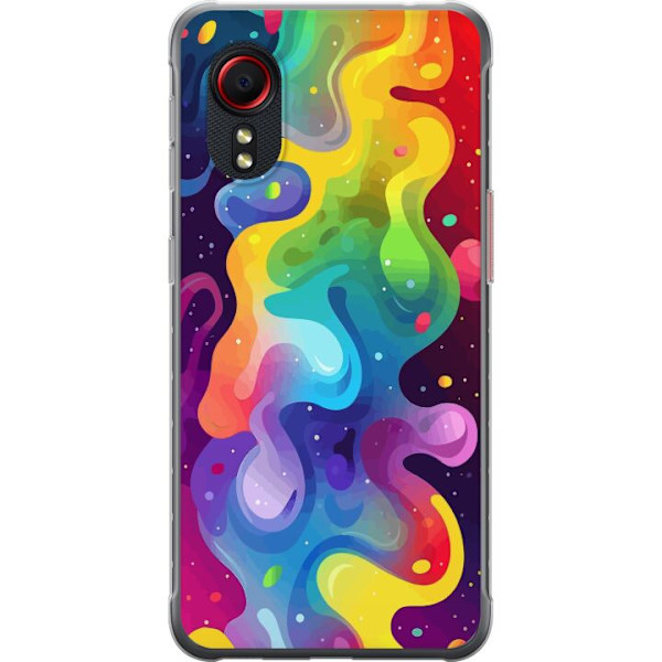 Samsung Galaxy Xcover 5 Genomskinligt Skal Color Splash Abstrakt Konst Design Färgstarkt Mönster Modern Populär Väggkonst Grafiskt Trend