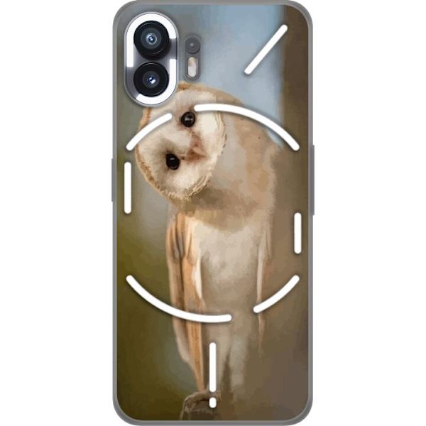 Nothing Phone (2) Läpinäkyvä kuori Uggla Utelias Katse Lintumotiivi Metsä Luonto Grafinen Suunnittelu Suosittu Motiivi Eläin Teema Koriste