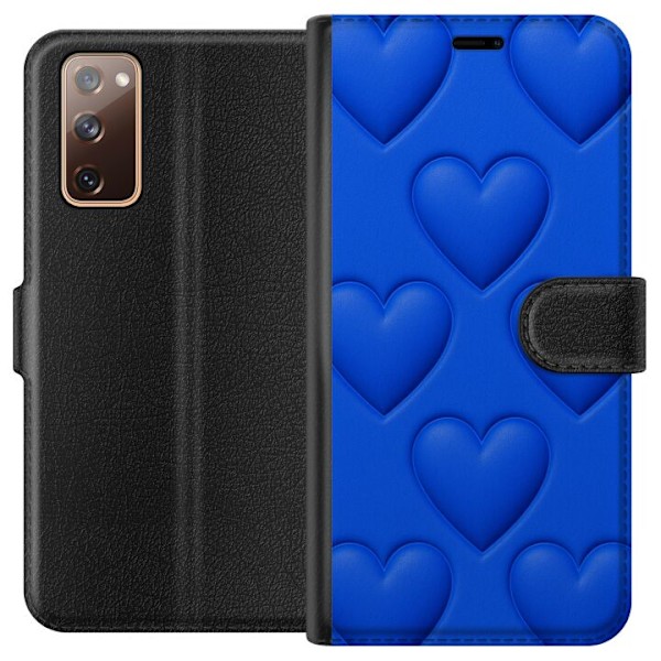 Samsung Galaxy S20 FE Lompakkokotelo Siniset Sydämet