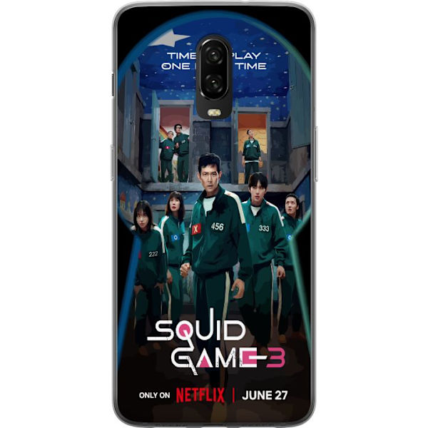 OnePlus 6T Genomskinligt Skal Squid Game Säsong 3 Seriefigurer Populärt TV Serie Motiv Ikoner Spänning Drama Asiatisk Design Trend