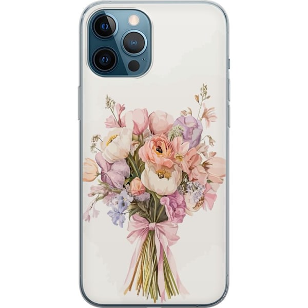 Apple iPhone 12 Pro Max Genomskinligt Skal Mobilskal med färgglad blombukett i romantisk stil