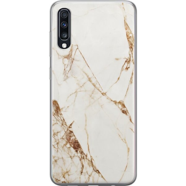 Samsung Galaxy A70 Genomskinligt Skal Vit marmor