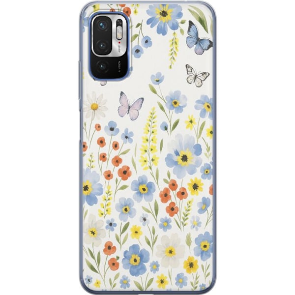 Xiaomi Redmi Note 10 5G Genomskinligt Skal Sommarblommor