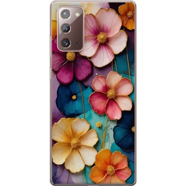 Samsung Galaxy Note20 Gjennomsiktig deksel Blomster Farger