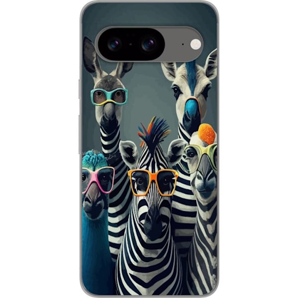 Google Pixel 8 Läpinäkyvä kuori Zebra