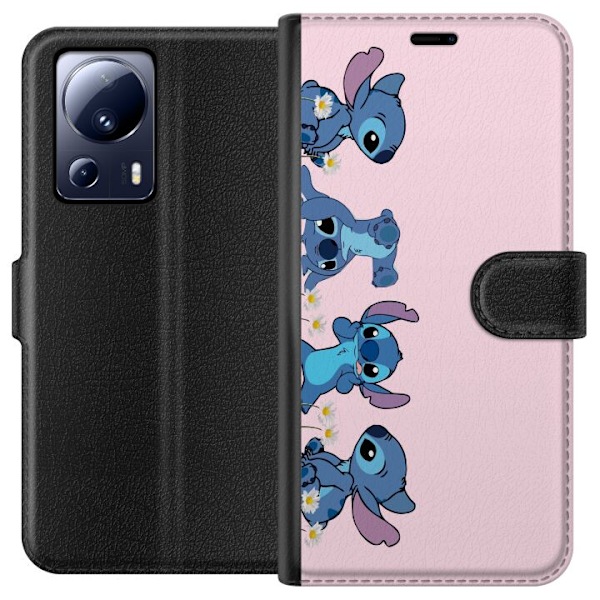 Xiaomi 13 Lite Lompakkokotelo  Stitch Nauru & Leikki – Täyd