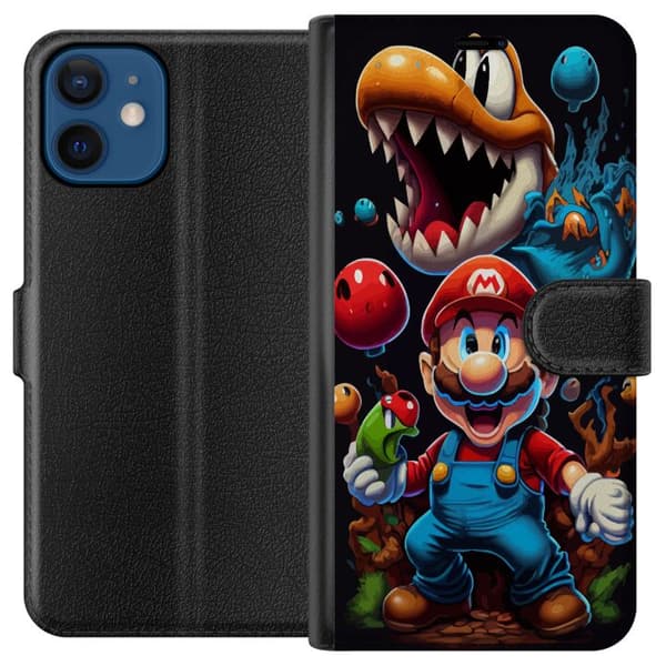 Kompatibelt Plånboksfodral till Apple iPhone 12 mini Mario och vänner