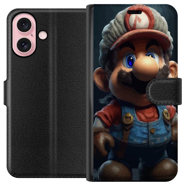 Apple iPhone 16 Tegnebogsetui Super Mario