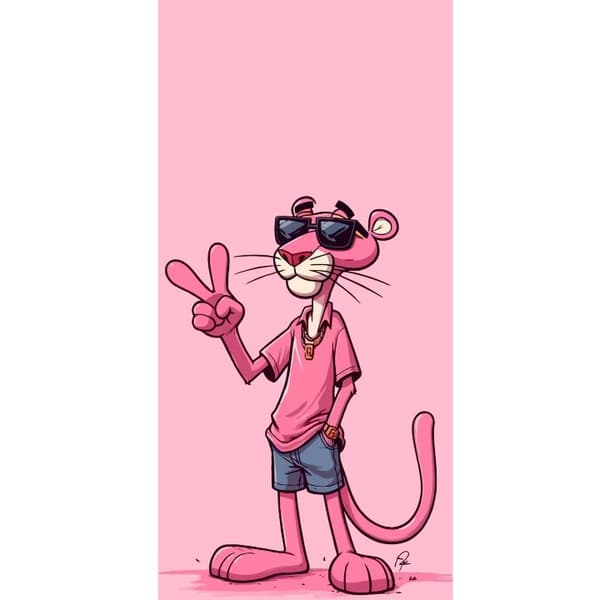 Kompatibel Tegnebogsetui til Apple iPhone 13 Pro Pink Panter Peace