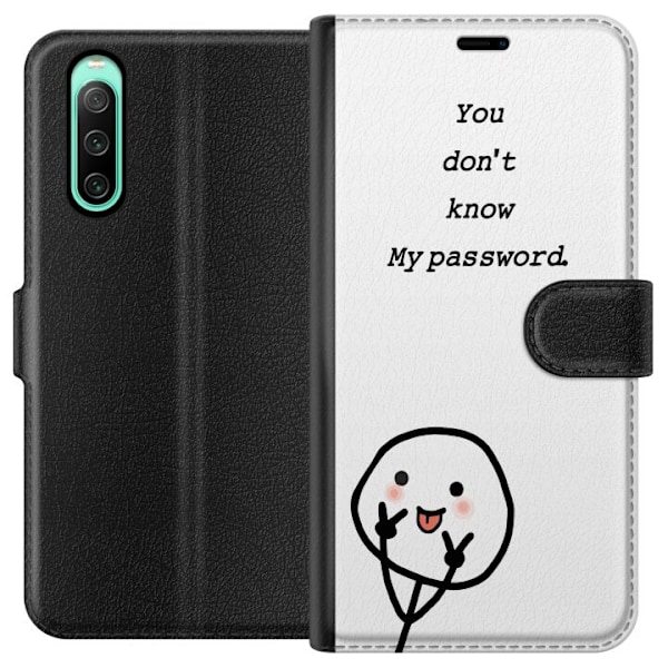 Sony Xperia 10 IV Plånboksfodral You Don’t Know My Password – edgy textmotiv med attityd