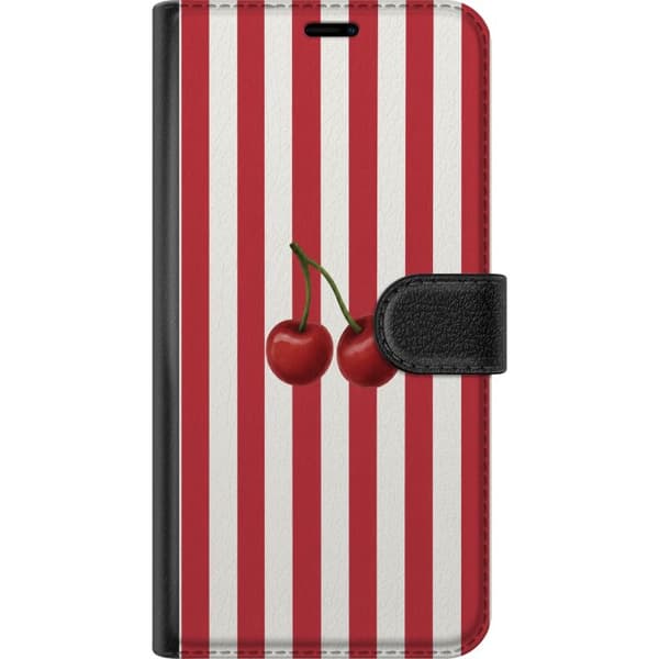 Kompatibelt Lommeboketui til OnePlus 6T Røde kirsebærstriper rød