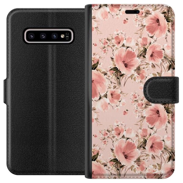 Kompatibelt Lommeboketui til Samsung Galaxy S10+ Blomster
