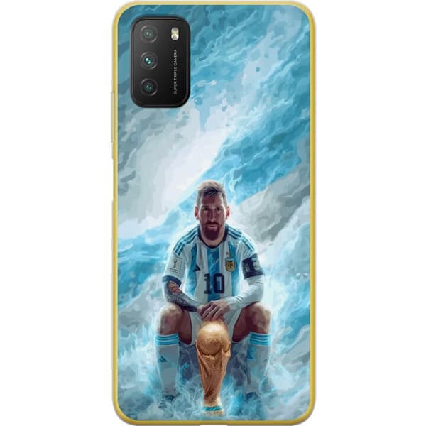 Kompatibelt Mobildeksel til Xiaomi Poco M3  Lionel Messi Världsmästare blå