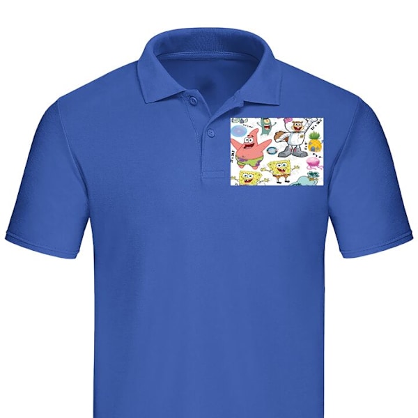 Poloshirt til Voksen | Elegant Poloshirt SvampeBob Firkant Blå Medium