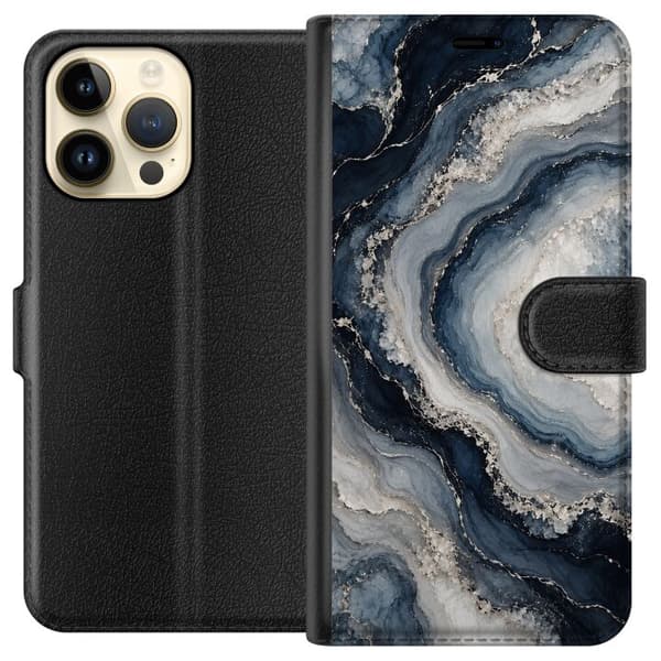 Kompatibelt Lommeboketui til Apple iPhone 14 Pro Max Nattagat blå