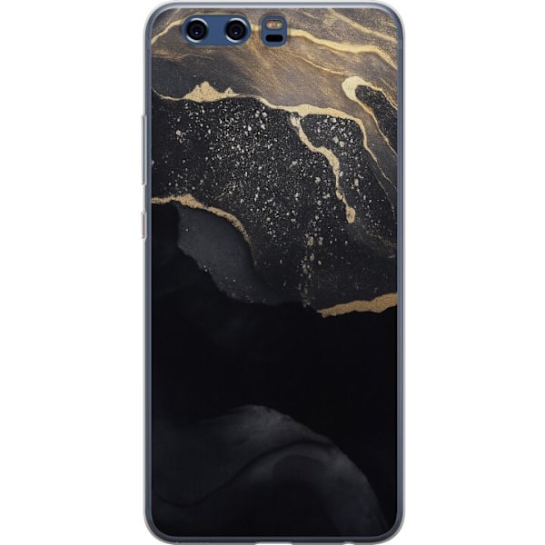 Huawei P10 Gennemsigtig cover Sort guld abstrakt