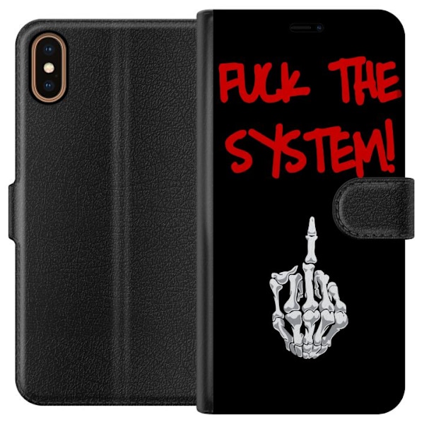 Apple iPhone X Lompakkokotelo Fuck System