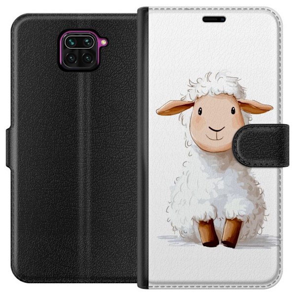 Xiaomi Redmi Note 9 Lompakkokotelo Suloinen Lammas - lasten ja vauvan tuotteita sarjakuvatyyliin