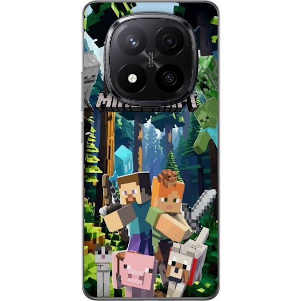 Xiaomi Redmi Note 14 Pro+ Läpinäkyvä kuori Minecraft-matkapuhelinkotelo metsällä ja pikselityylisillä hahmoilla