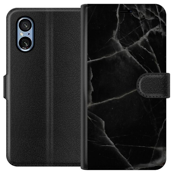 Sony Xperia 10 VI Tegnebogsetui Sort marmor