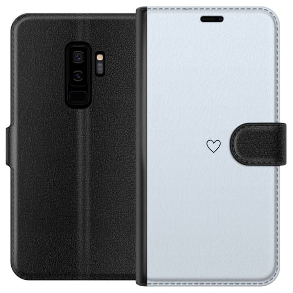 Kompatibelt Plånboksfodral till Samsung Galaxy S9+ Hjärta Ljusblå