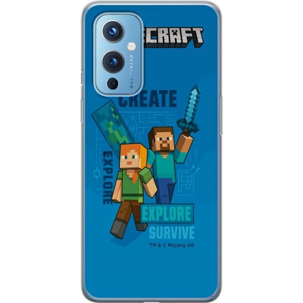 OnePlus 9 Läpinäkyvä kuori Minecraft Luolastot