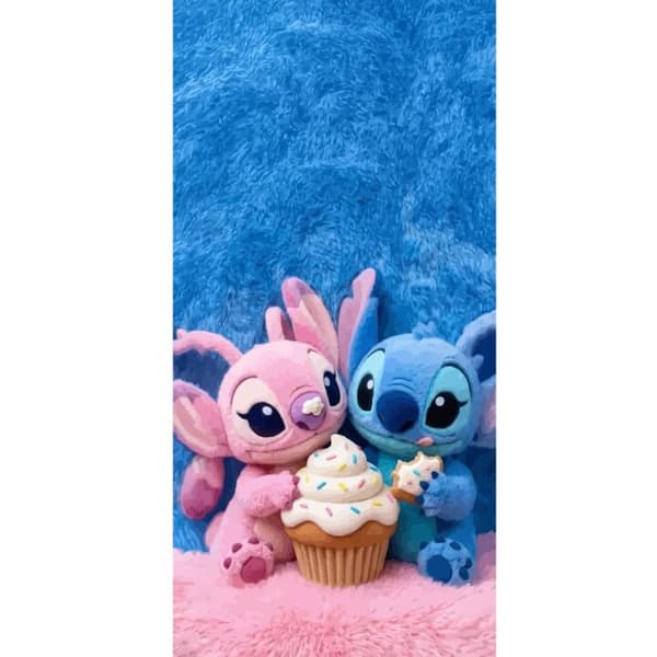 Kompatibel Tegnebogsetui til Apple iPhone 13 Pro Søde blå og lyserøde figurer med stor cupcake og krymmel pink