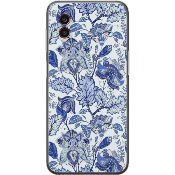 Samsung Galaxy Xcover6 Pro Genomskinligt Skal Blommor Blå...