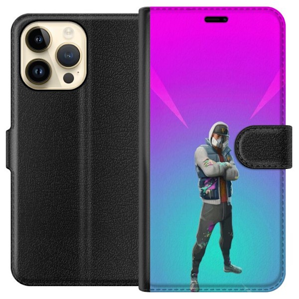 Apple iPhone 15 Pro Max Tegnebogsetui sort ridder fortnite