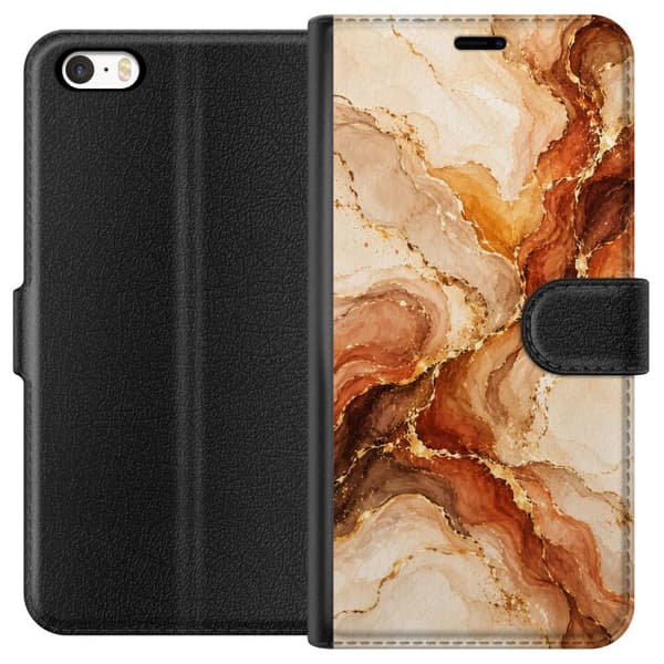Kompatibelt Plånboksfodral till Apple iPhone 5 Höstagat beige