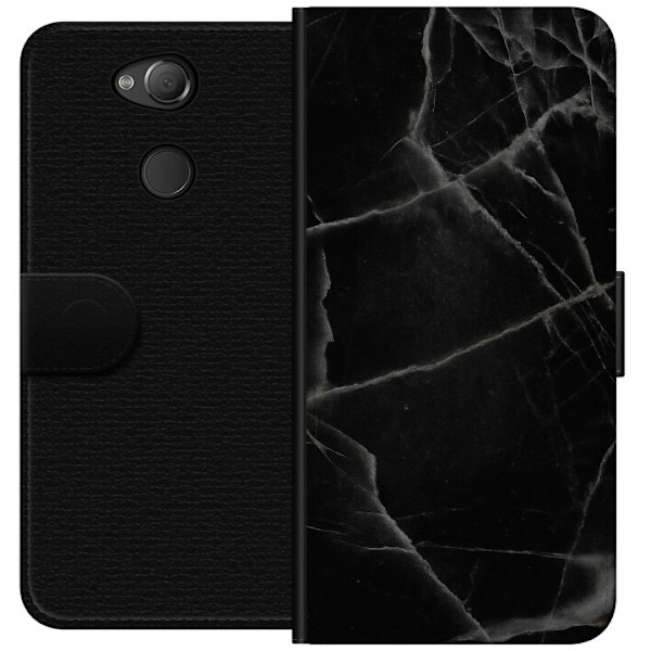 Sony Xperia XA2 Tegnebogsetui Sort marmor