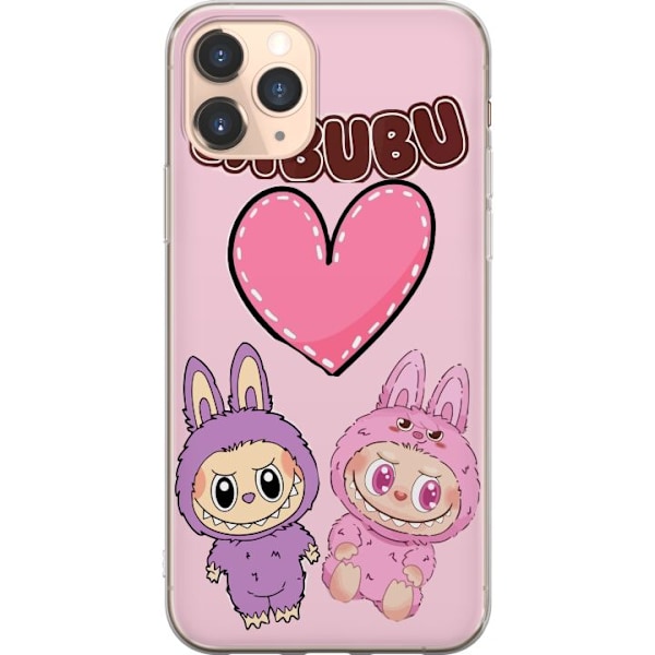 Apple iPhone 11 Pro Läpinäkyvä kuori Labubu Pink Monster