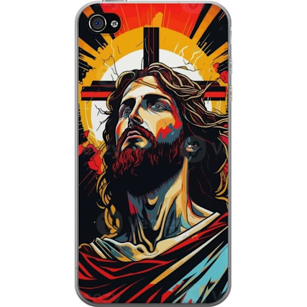 Apple iPhone 4 Läpinäkyvä kuori Jeesus ja Kortti - uskonnol