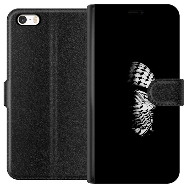 Apple iPhone 5s Tegnebogsetui Keffiyeh-mønster - klassisk sor