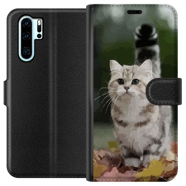 Kompatibel Tegnebogsetui til Huawei P30 Pro Kat