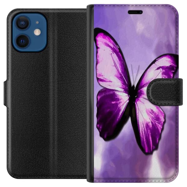 Kompatibel Tegnebogsetui til Apple iPhone 12 Sommerfugl