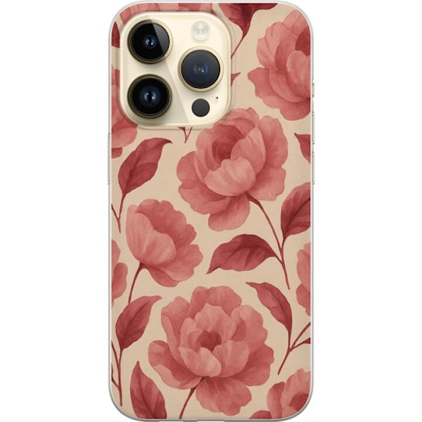 Apple iPhone 14 Pro Genomskinligt Skal Rose Bloom