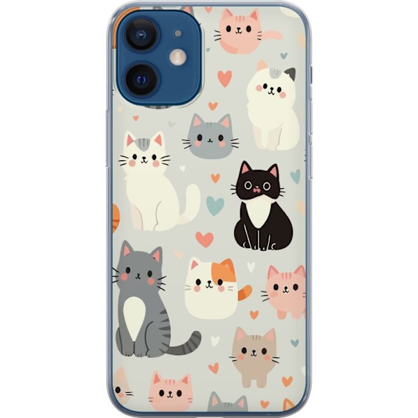 Apple iPhone 12 mini Läpinäkyvä kuori Kissoja