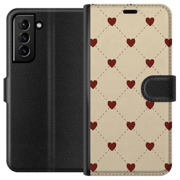 Samsung Galaxy S21+ 5G Plånboksfodral Heart Grid